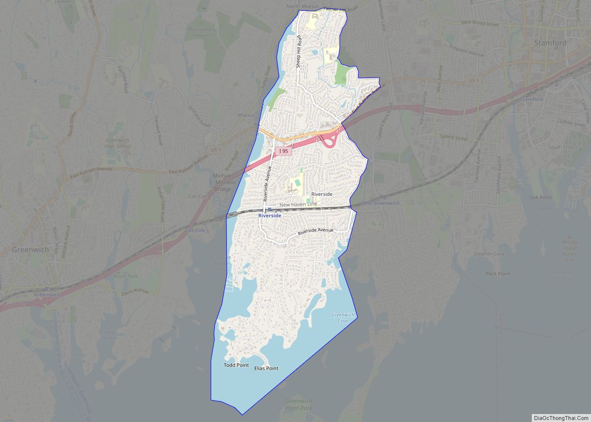 Map of Riverside CDP, Connecticut