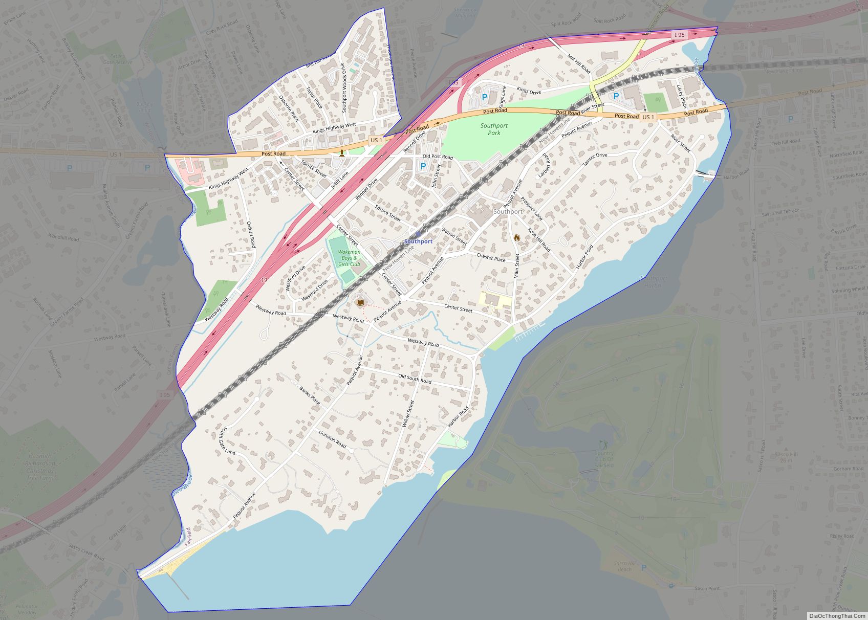 Map of Southport CDP