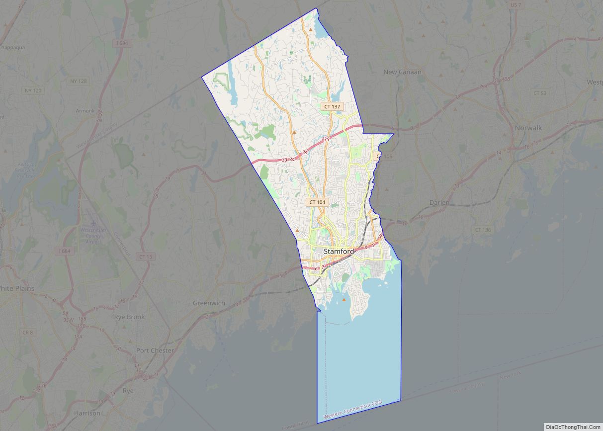 Map of Stamford city