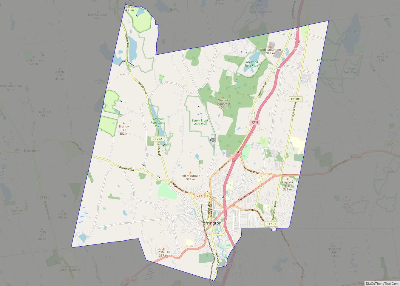 Map of Torrington city