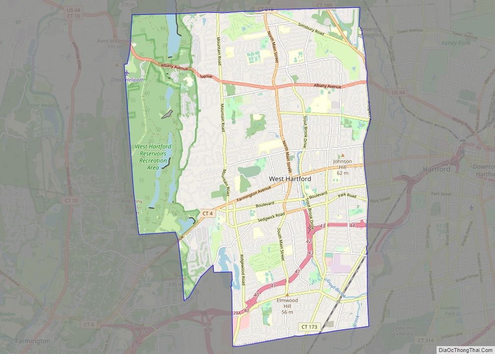 Map of West Hartford CDP
