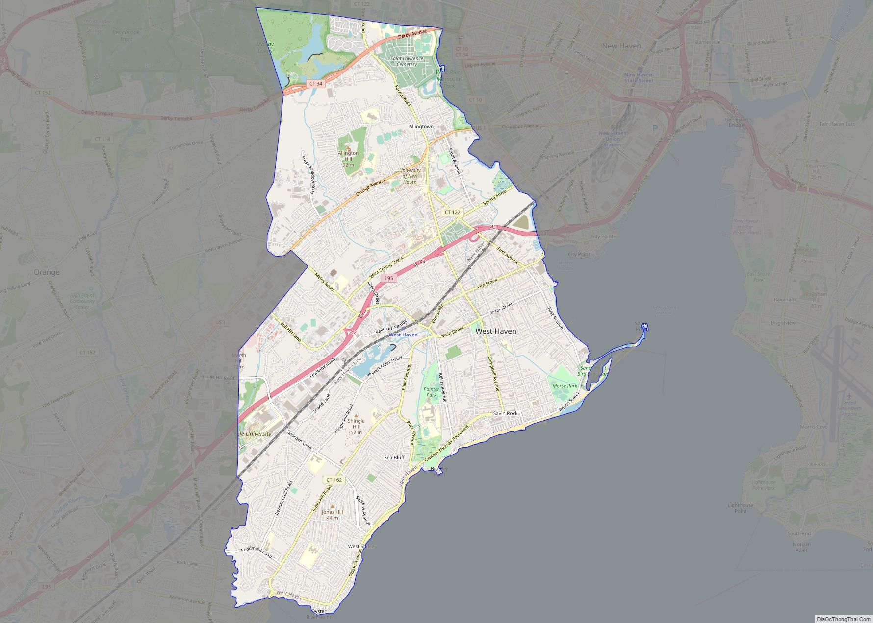 Map of West Haven city