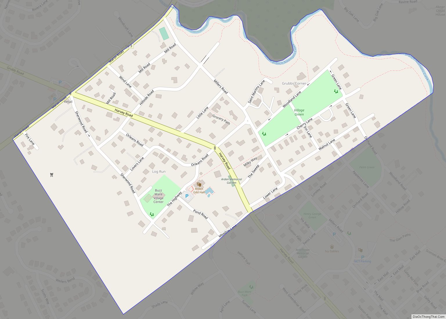 Map of Arden village