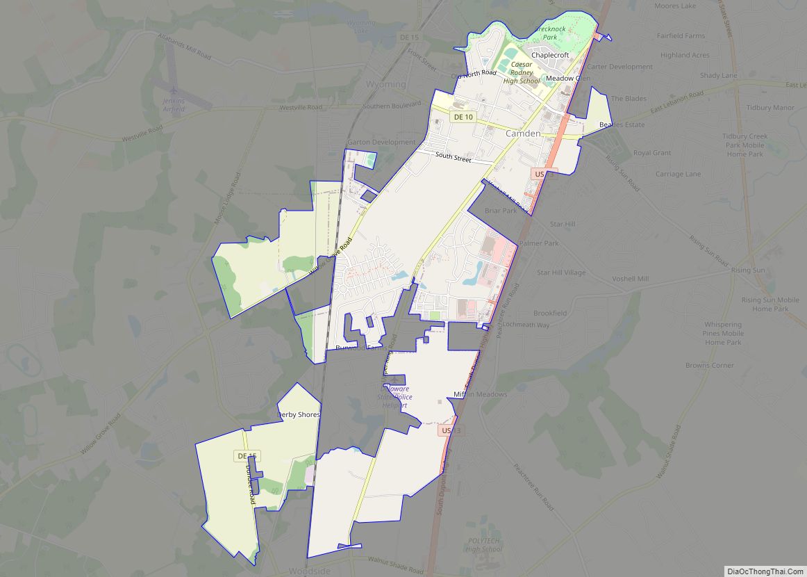Map of Camden town, Delaware