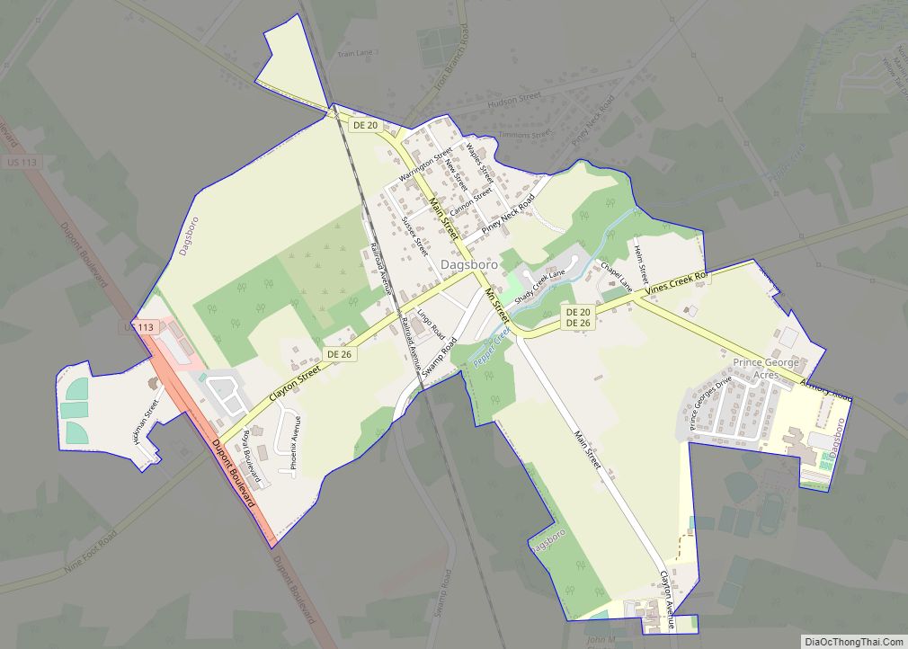 Map of Dagsboro town
