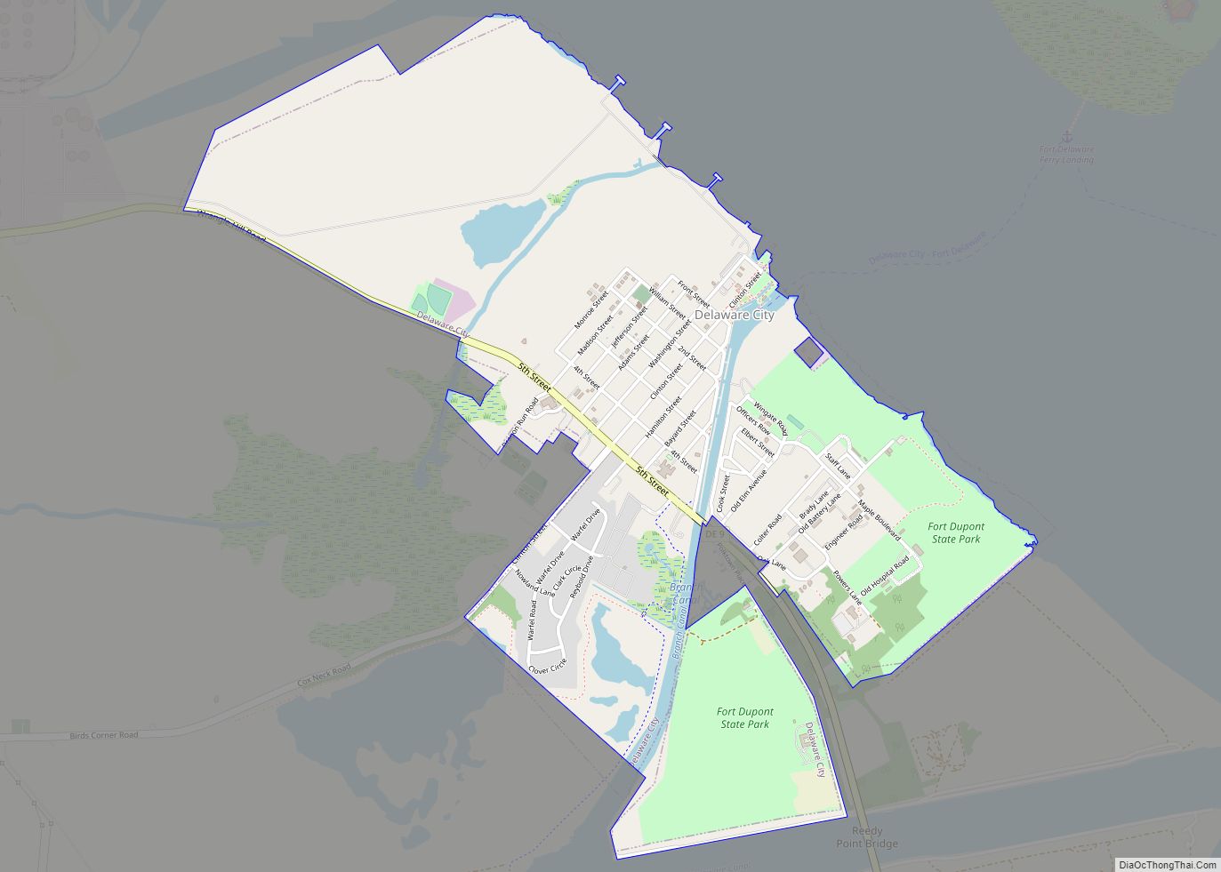 Map of Delaware City city