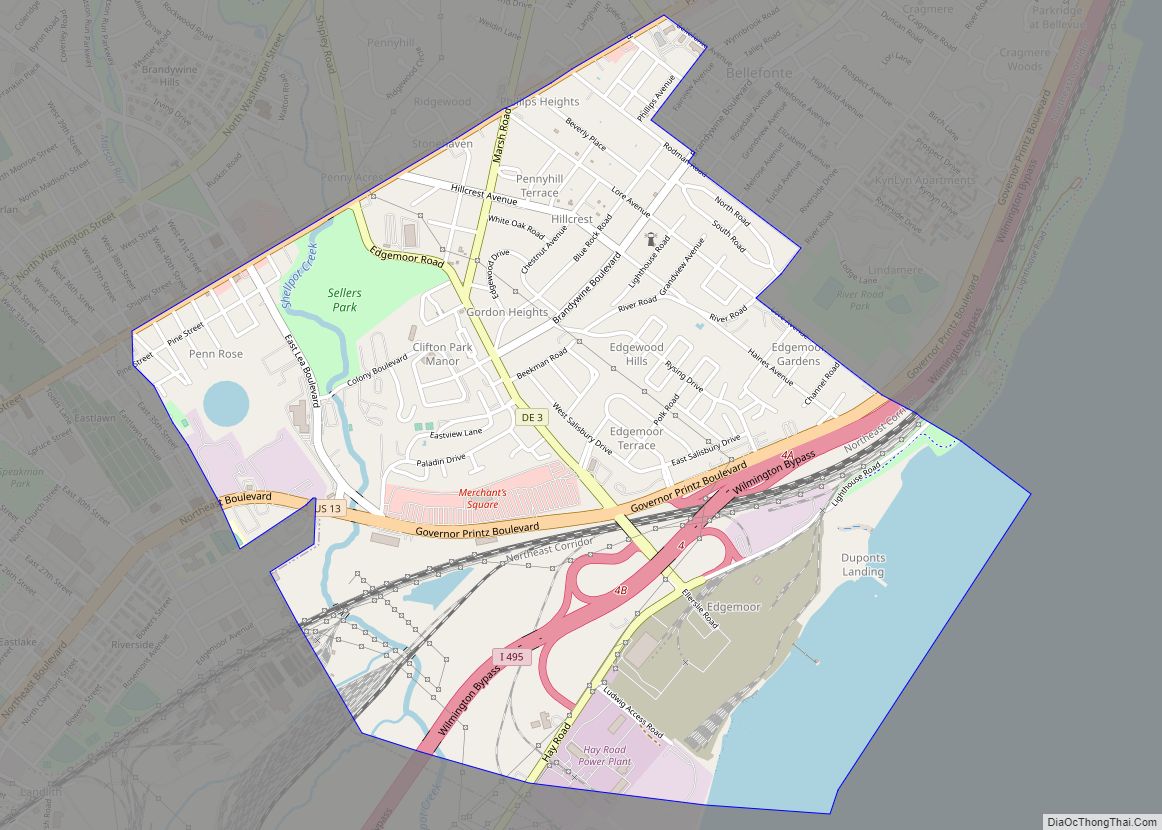 Map of Edgemoor CDP