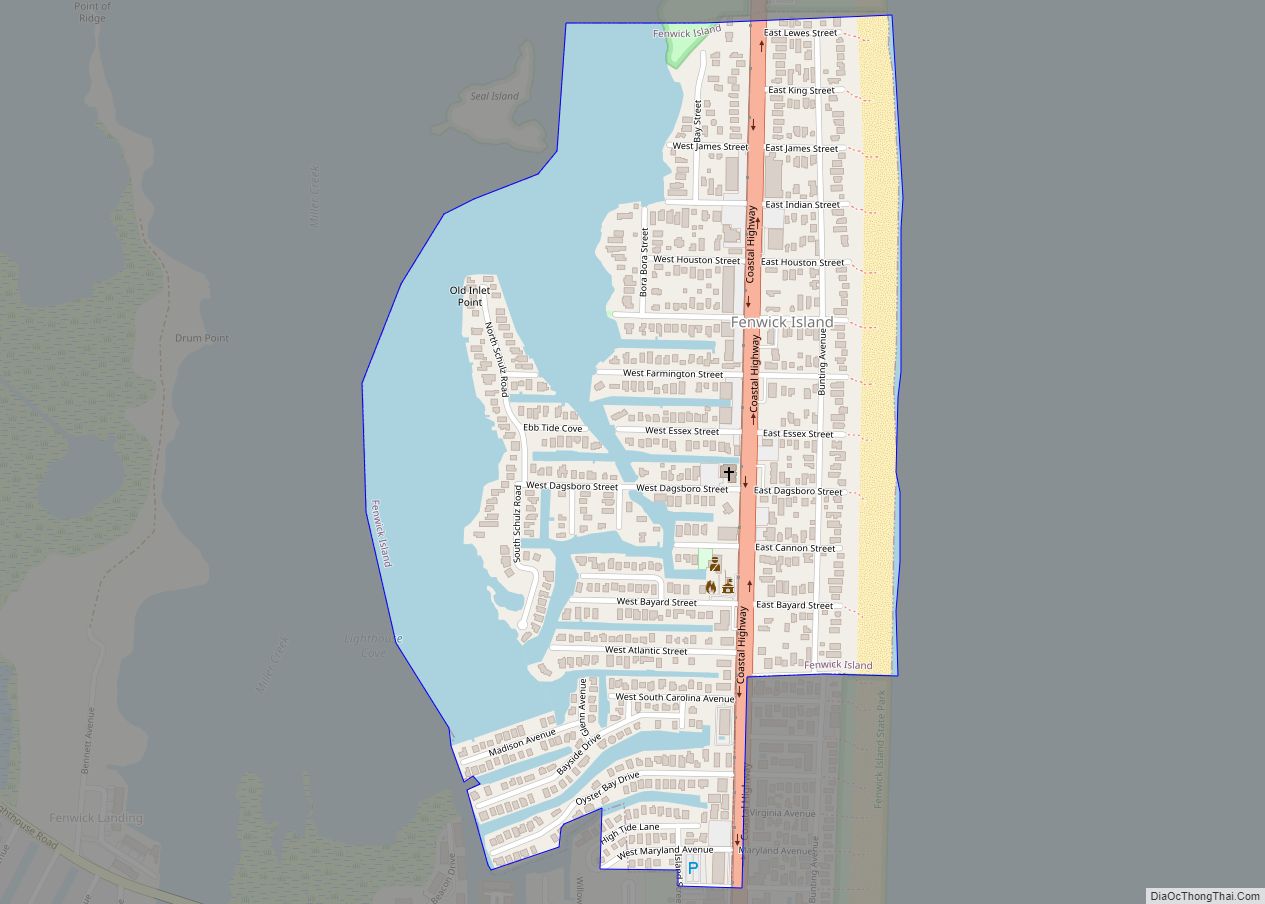 Map of Fenwick Island town