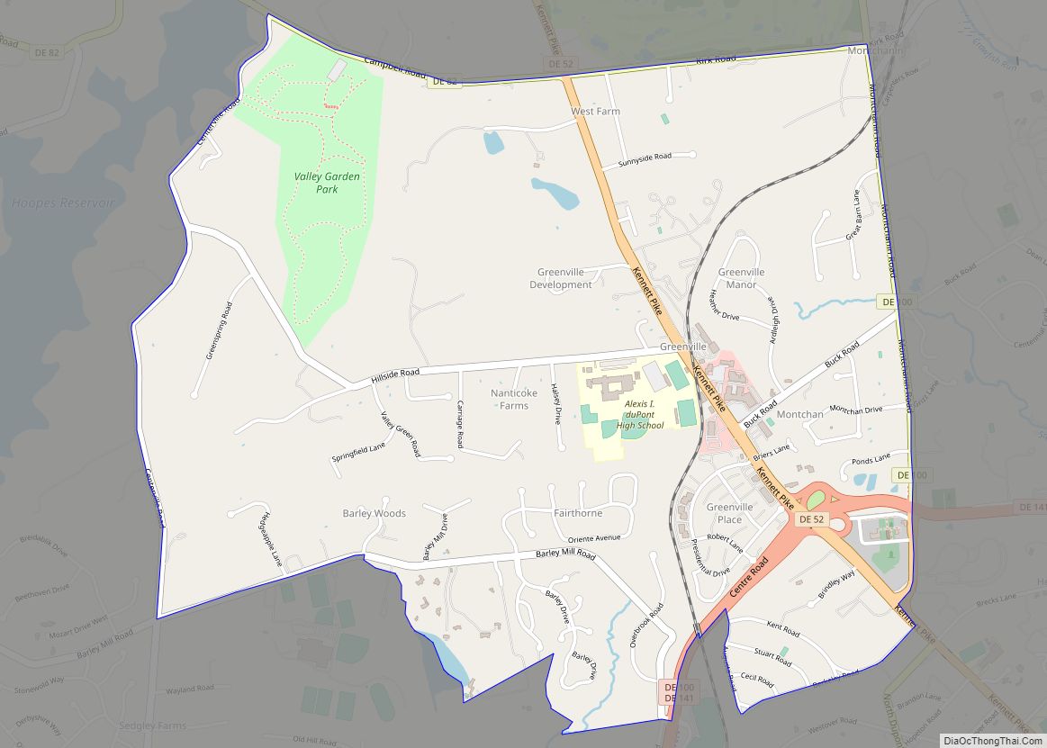 Map of Greenville CDP, Delaware