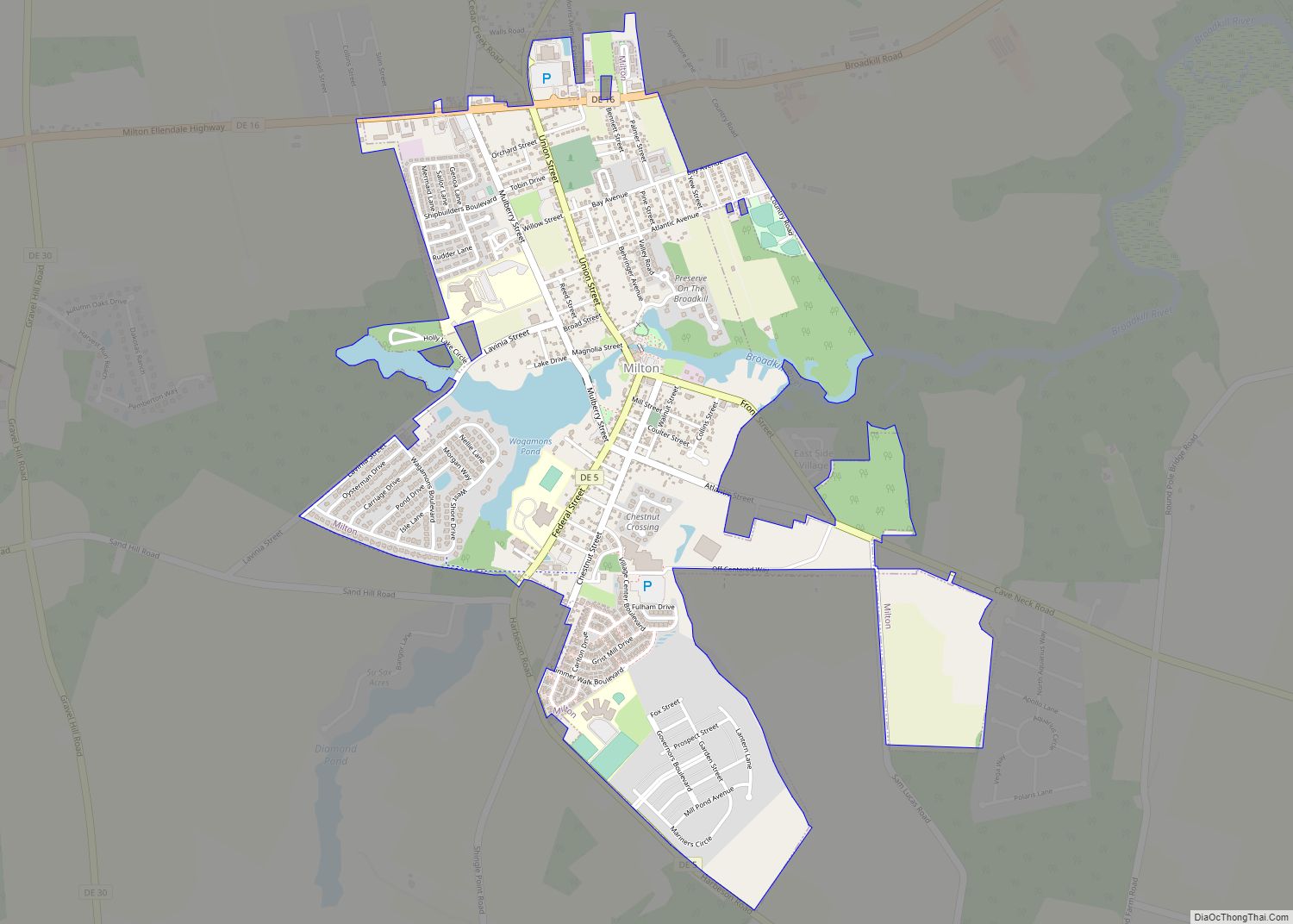 Map of Milton town