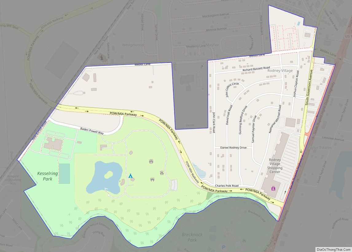 Map of Rodney Village CDP