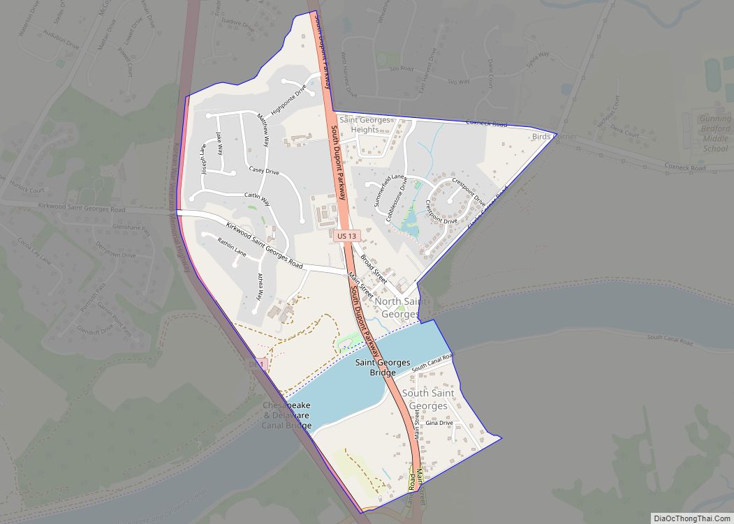 Map of St. Georges CDP