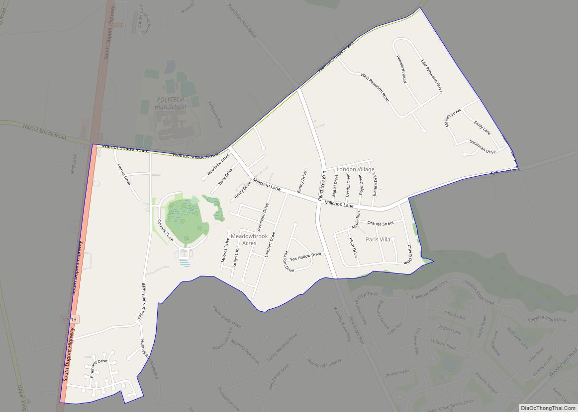 Map of Woodside East CDP