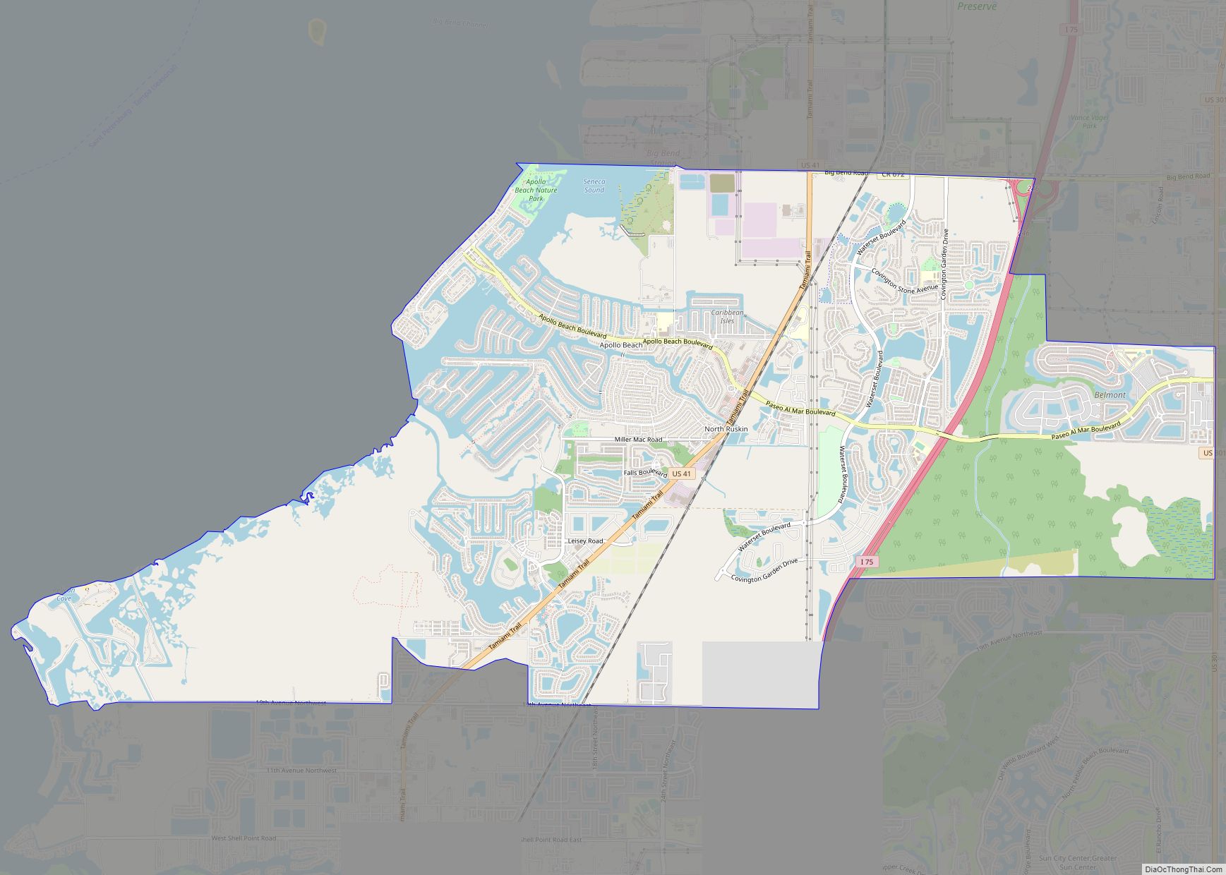 Map of Apollo Beach CDP