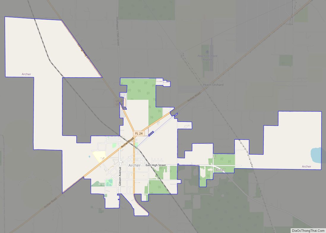 Map of Archer city