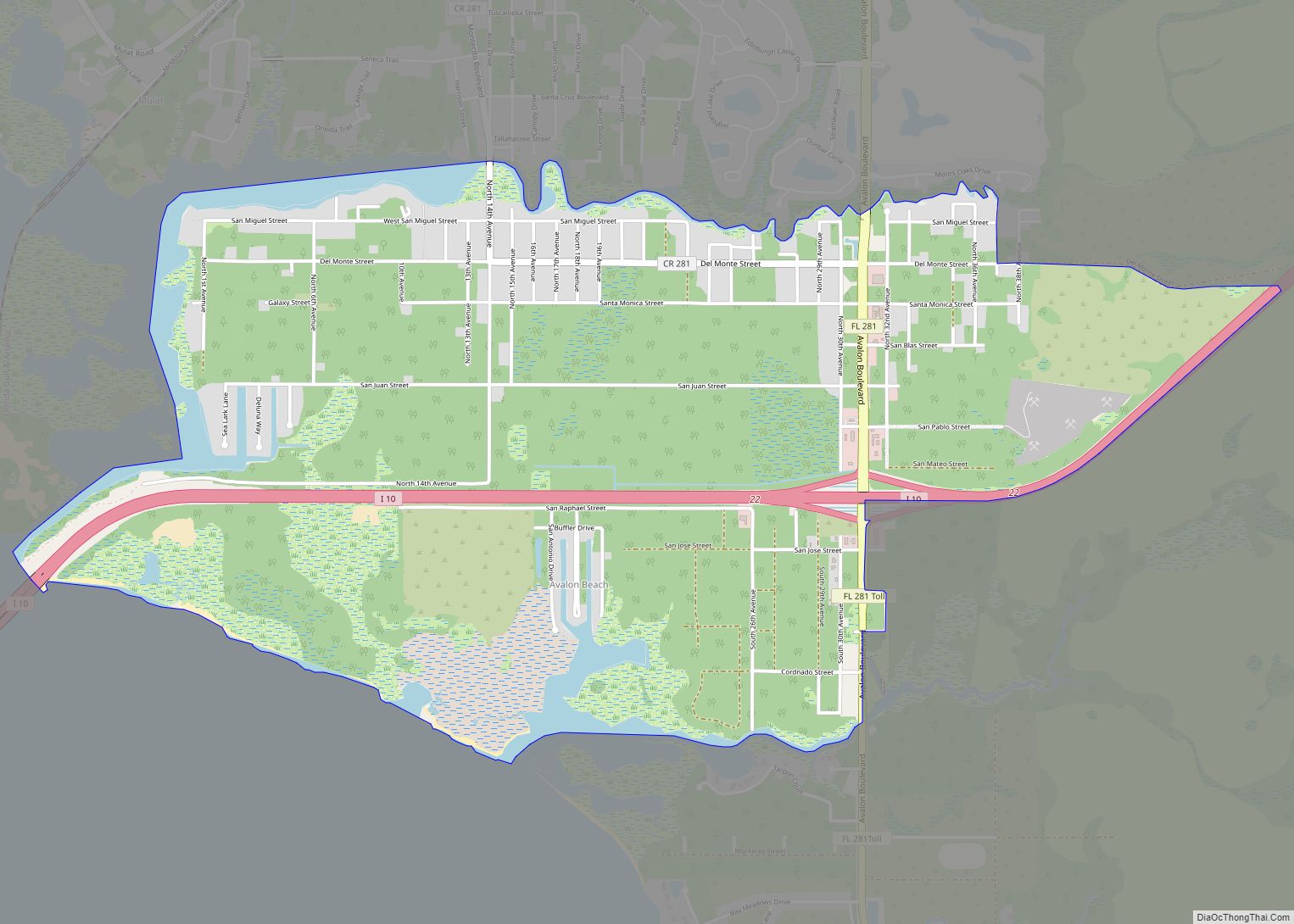 Map of Avalon CDP, Florida