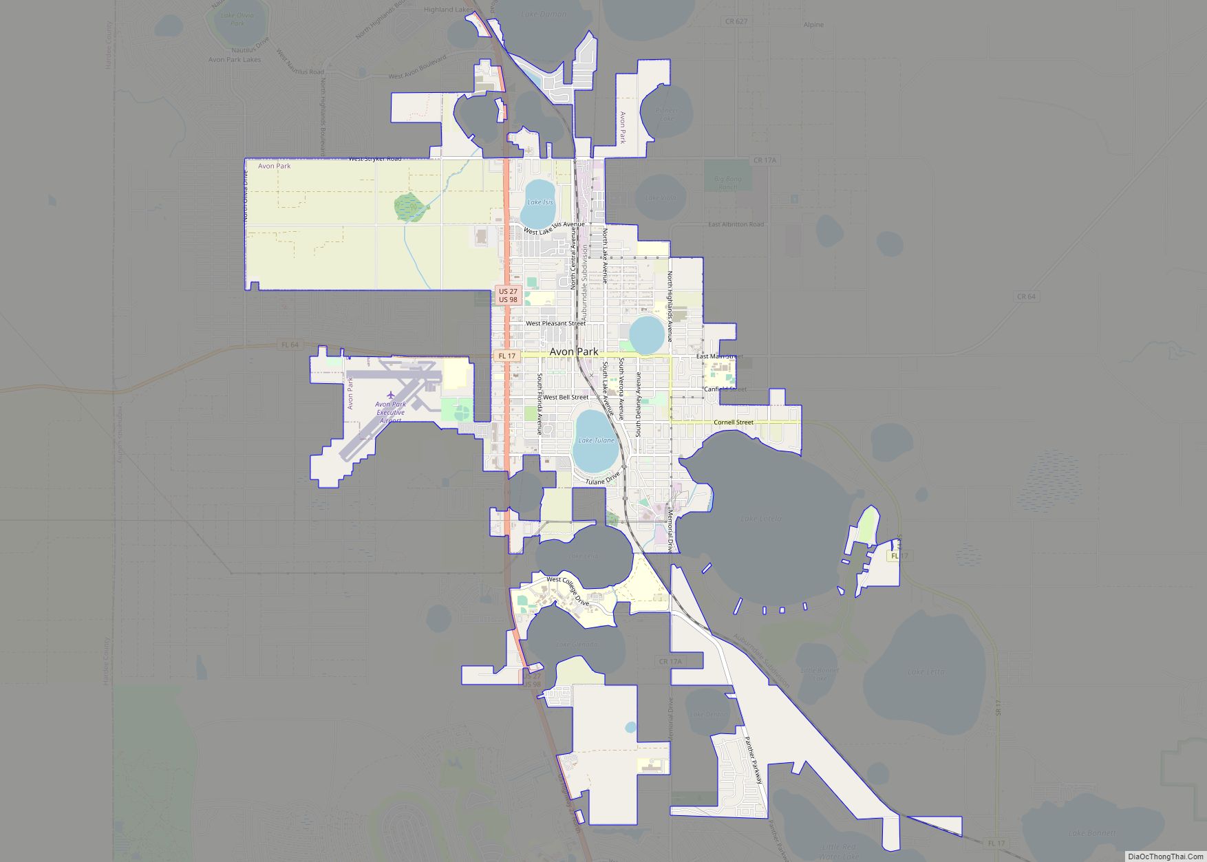 Map of Avon Park city