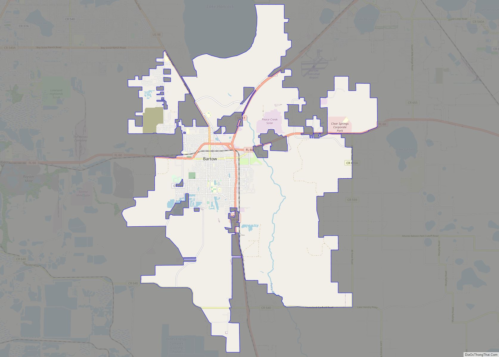 Map of Bartow city