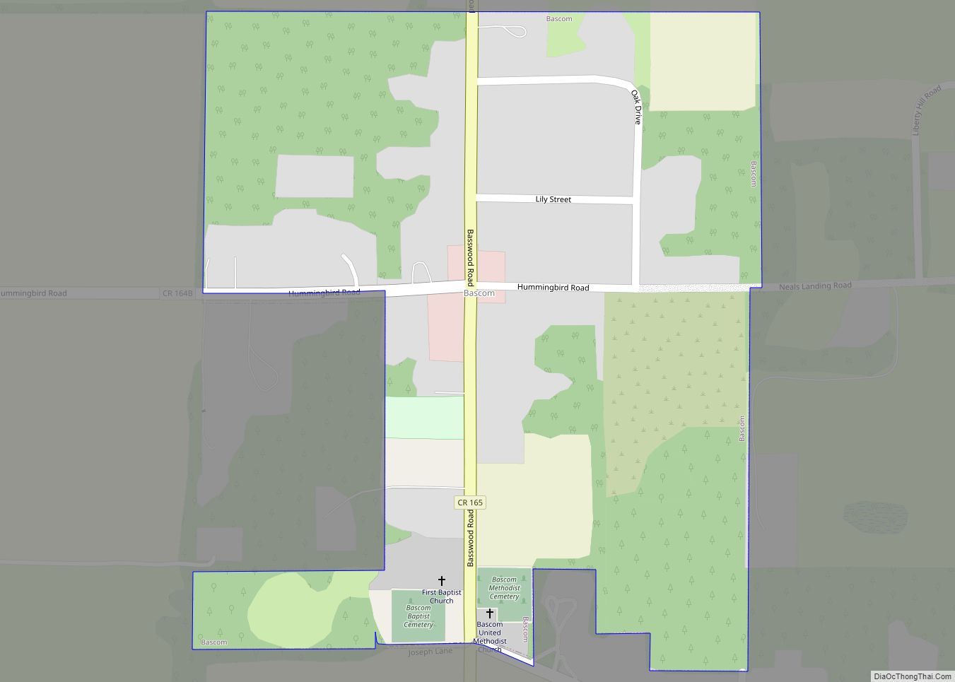 Map of Bascom town