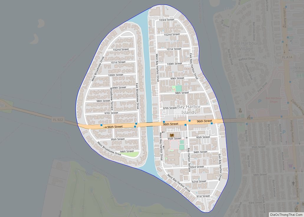 Map of Bay Harbor Islands town