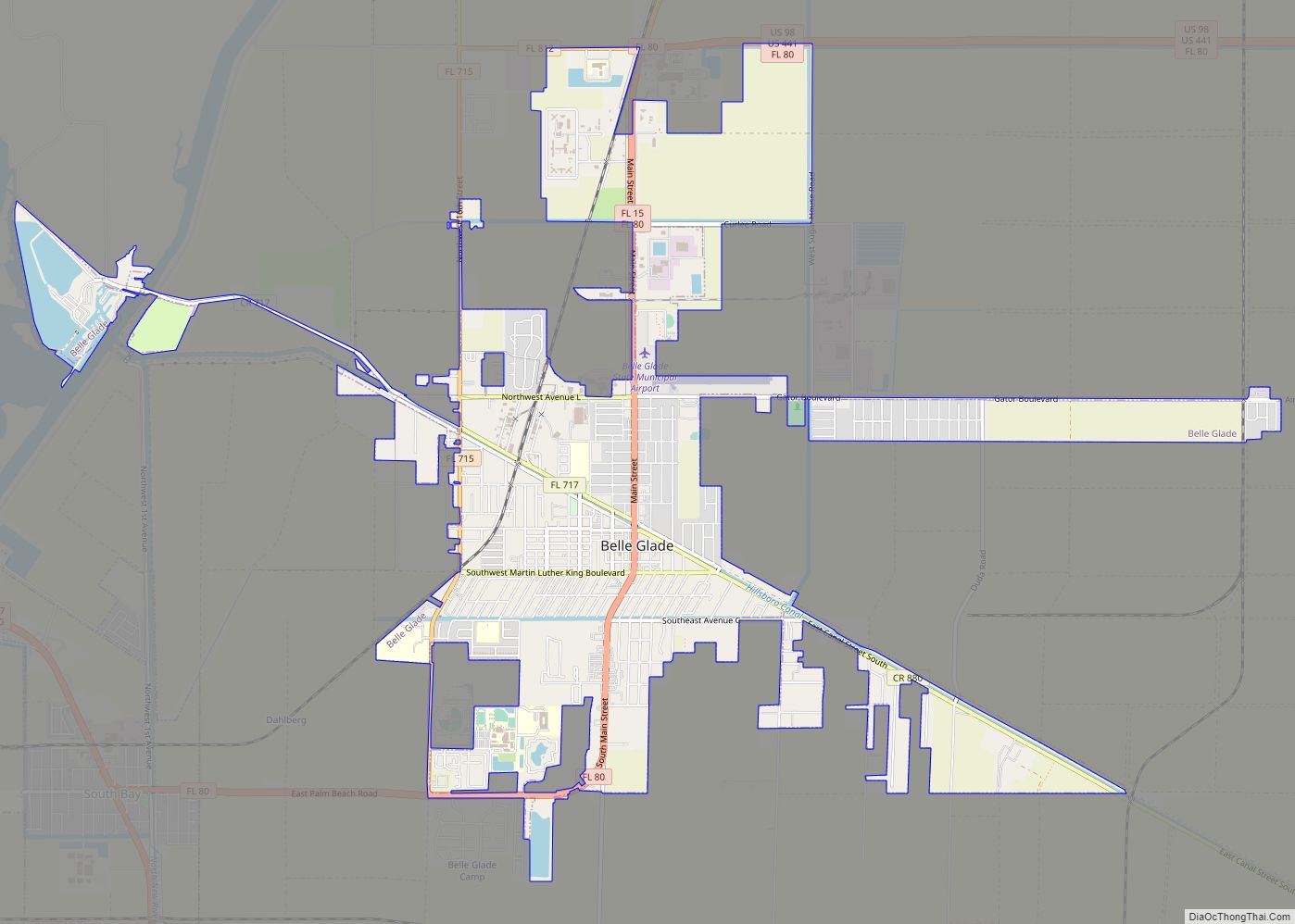 Map of Belle Glade city