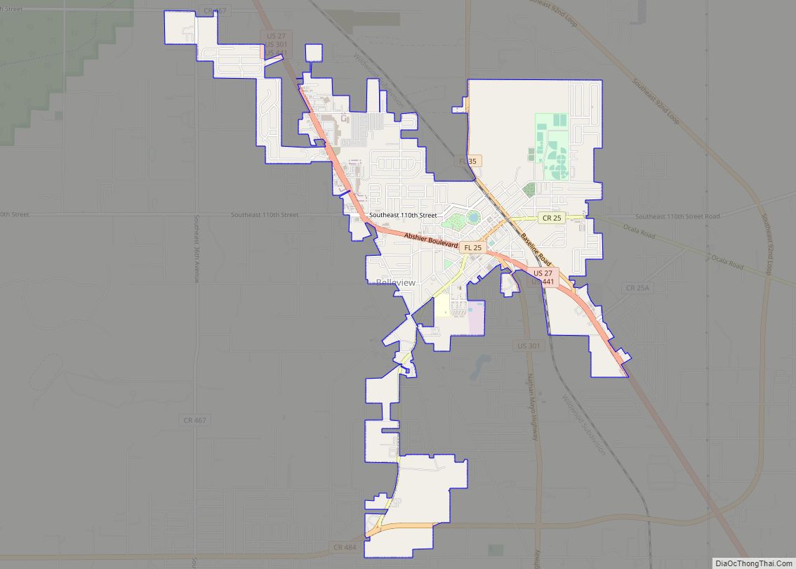 Map of Belleview city