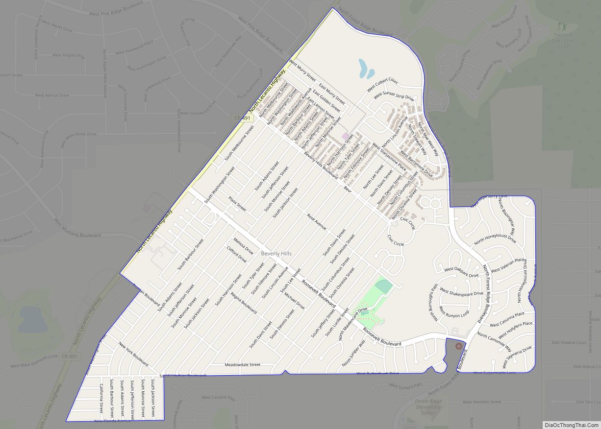 Map of Beverly Hills CDP, Florida