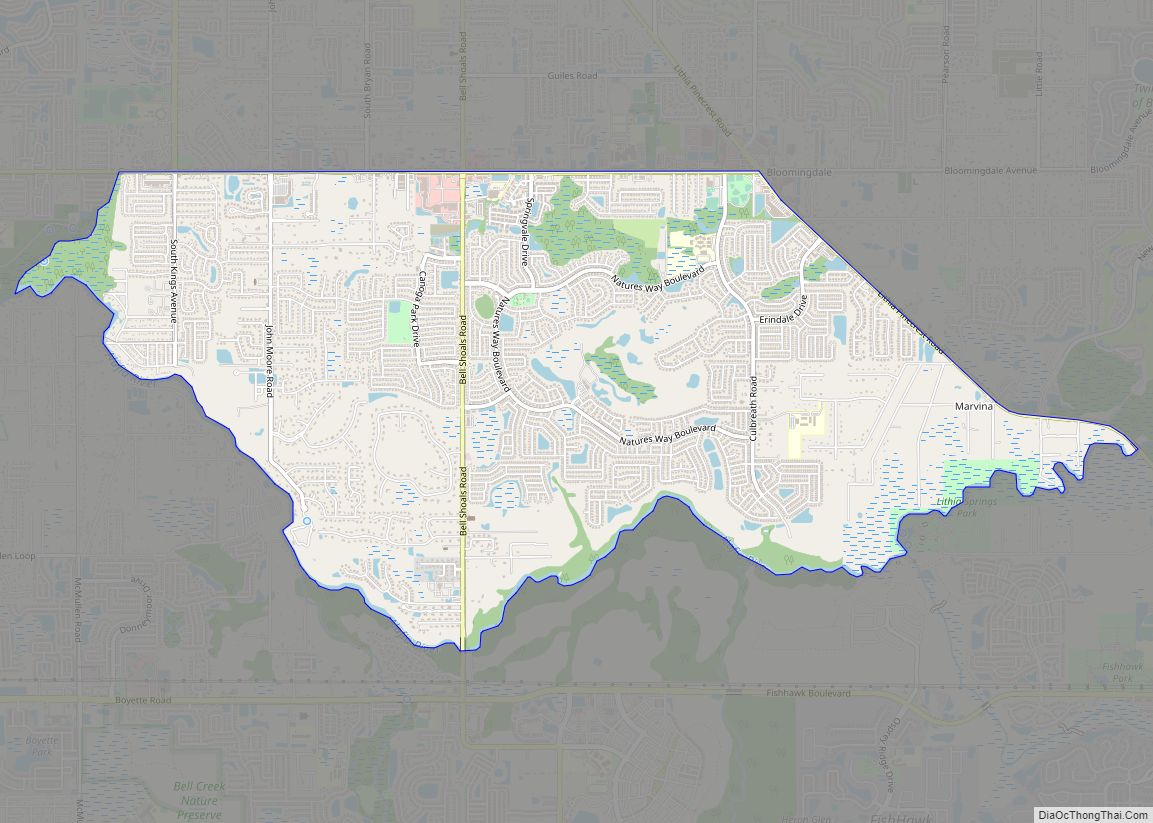 Map of Bloomingdale CDP, Florida