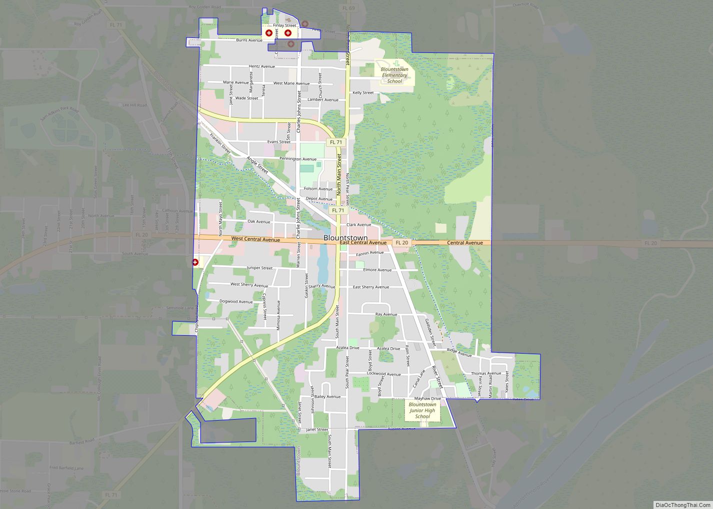 Map of Blountstown city