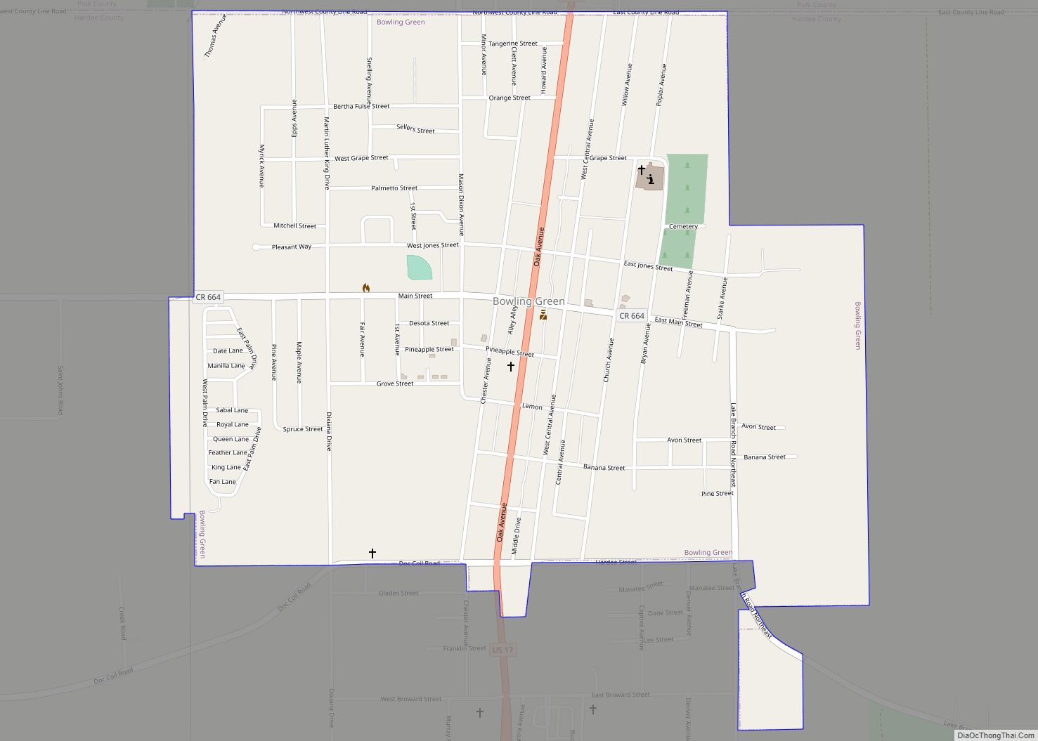 Map of Bowling Green city