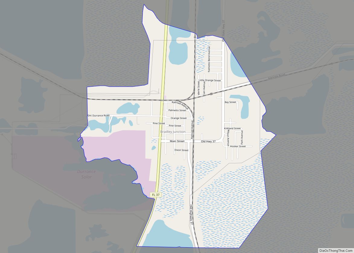 Map of Bradley Junction CDP