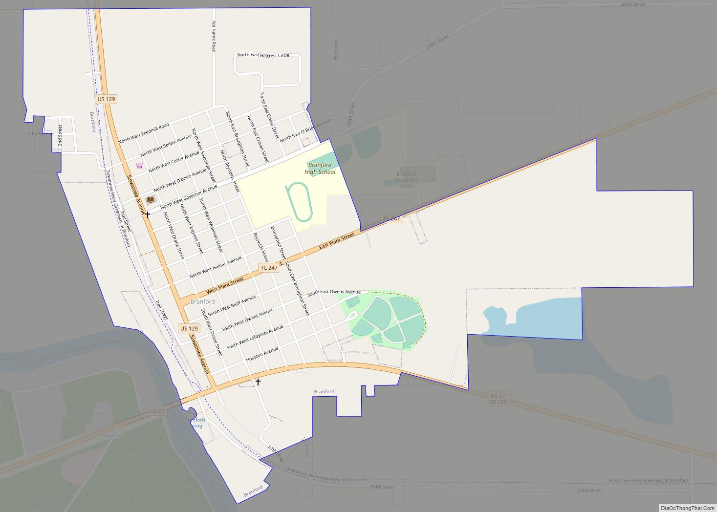 Map of Branford town