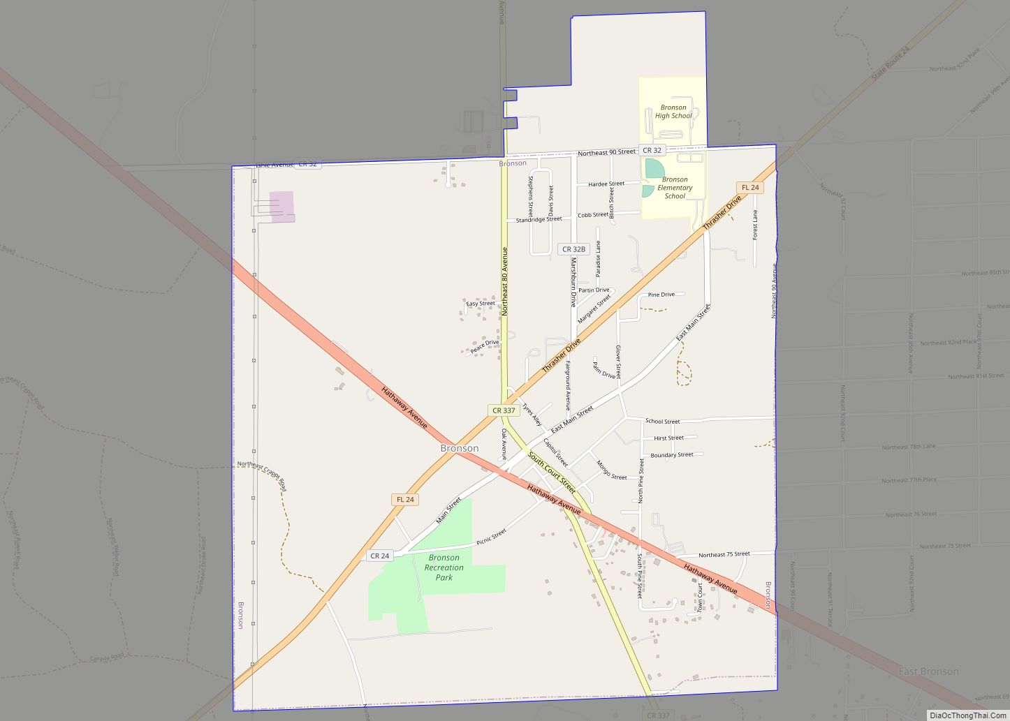 Map of Bronson town