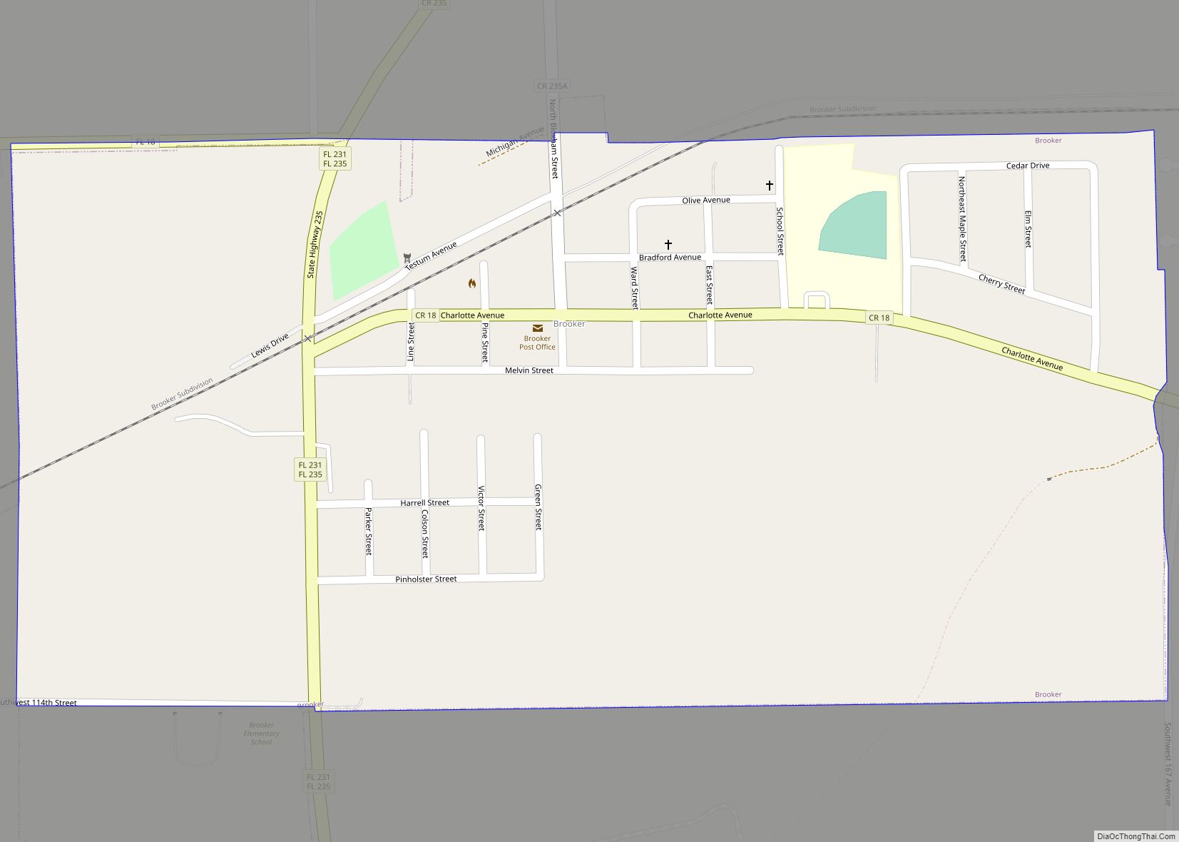 Map of Brooker town