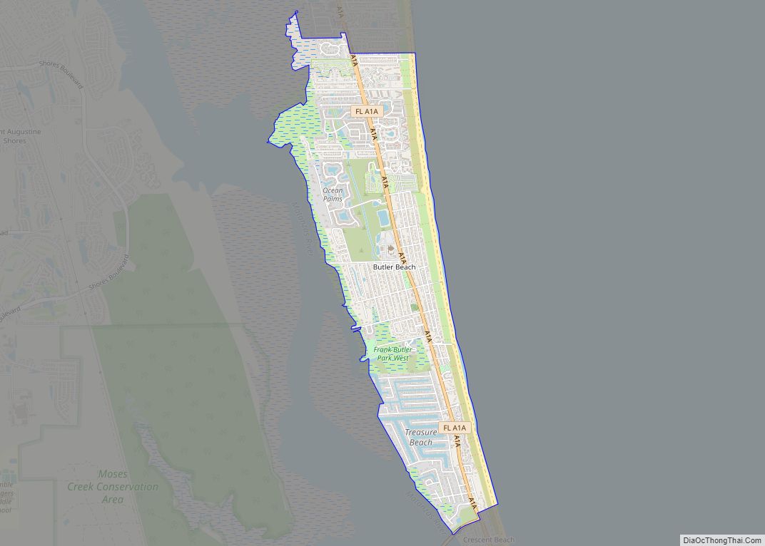 Map of Butler Beach CDP