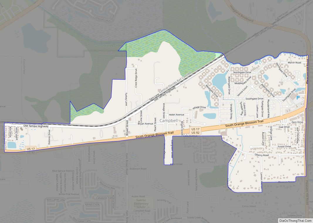 Map of Campbell CDP, Florida