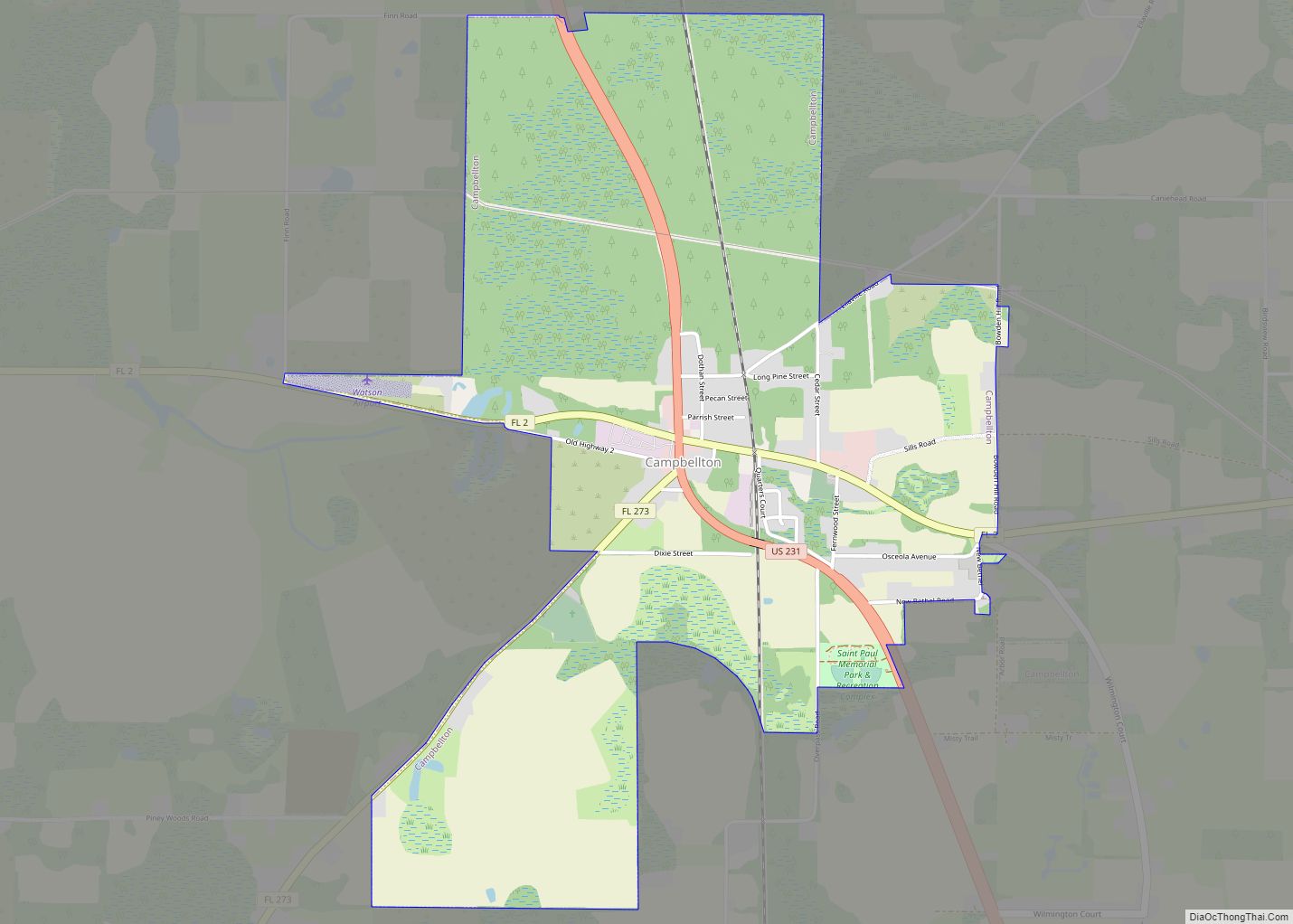 Map of Campbellton town