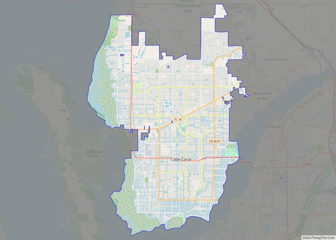 Map of Cape Coral city