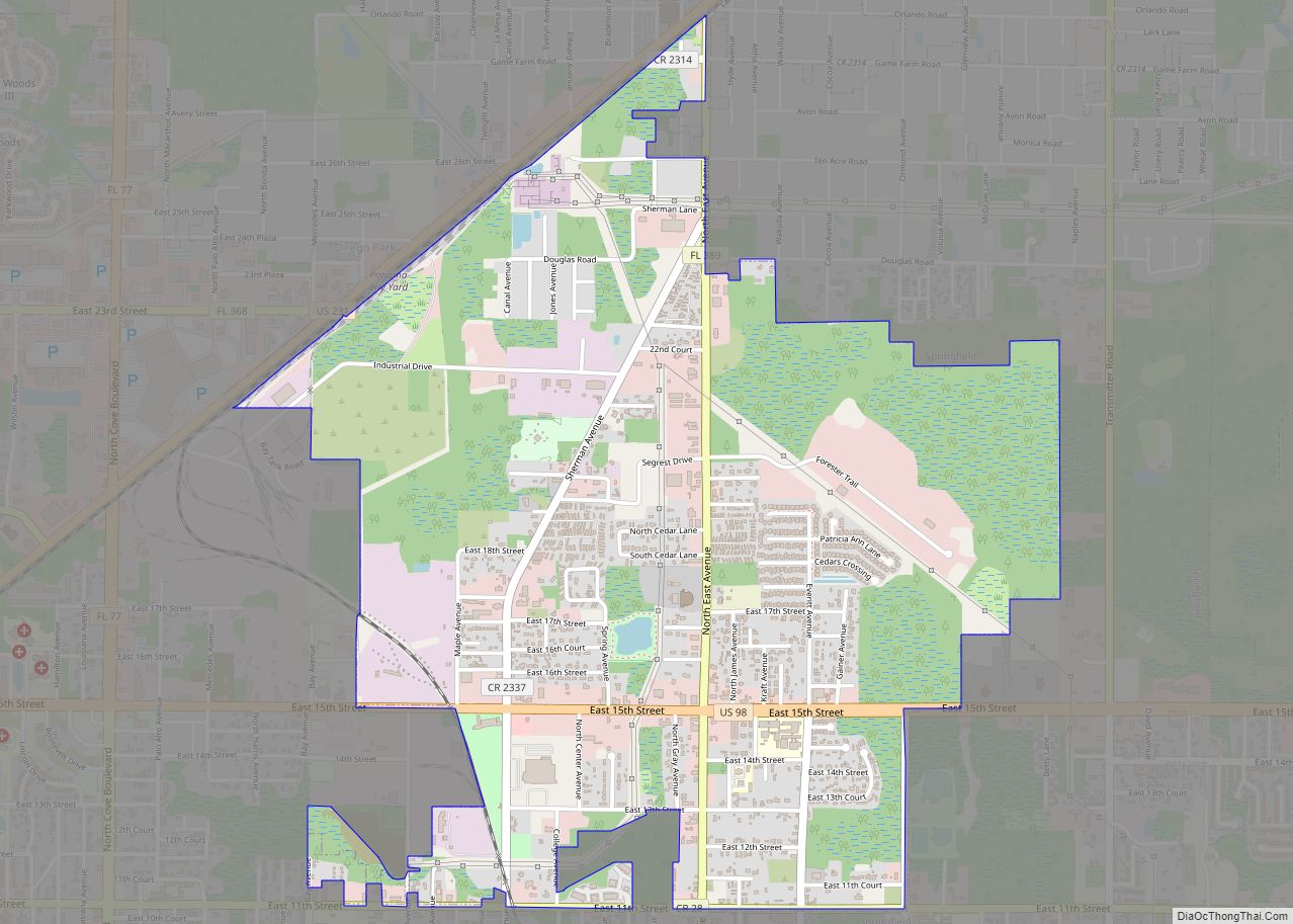 Map of Cedar Grove CDP