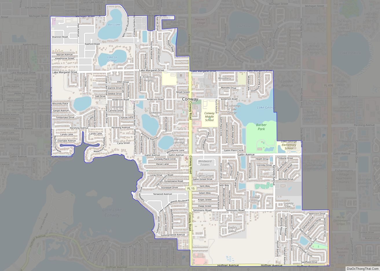 Map of Conway CDP, Florida