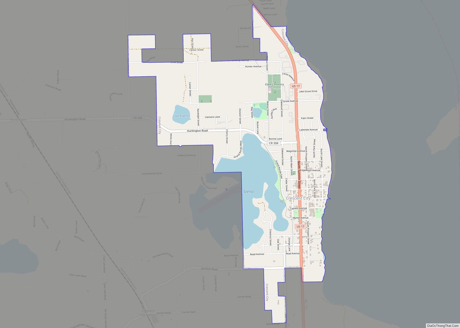 Map of Crescent City, Florida