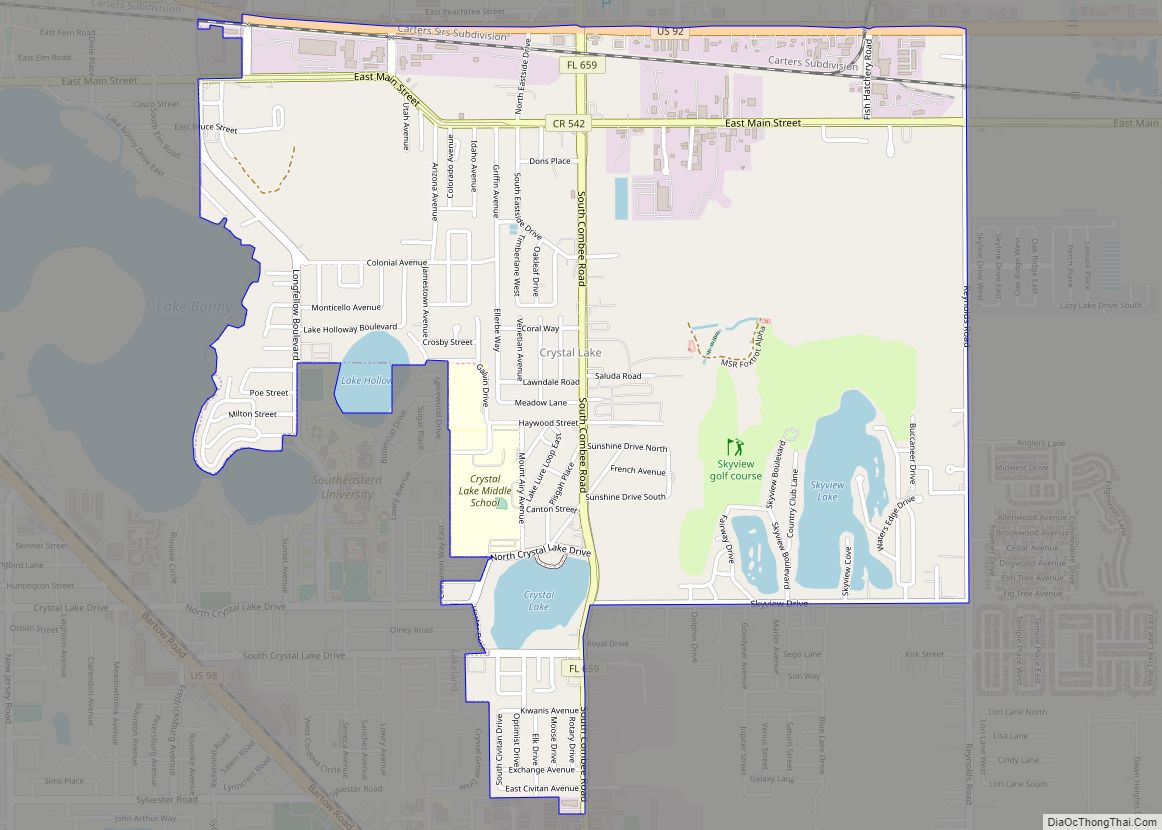 Map of Crystal Lake CDP, Florida