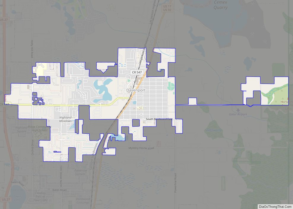 Map of Davenport city, Florida