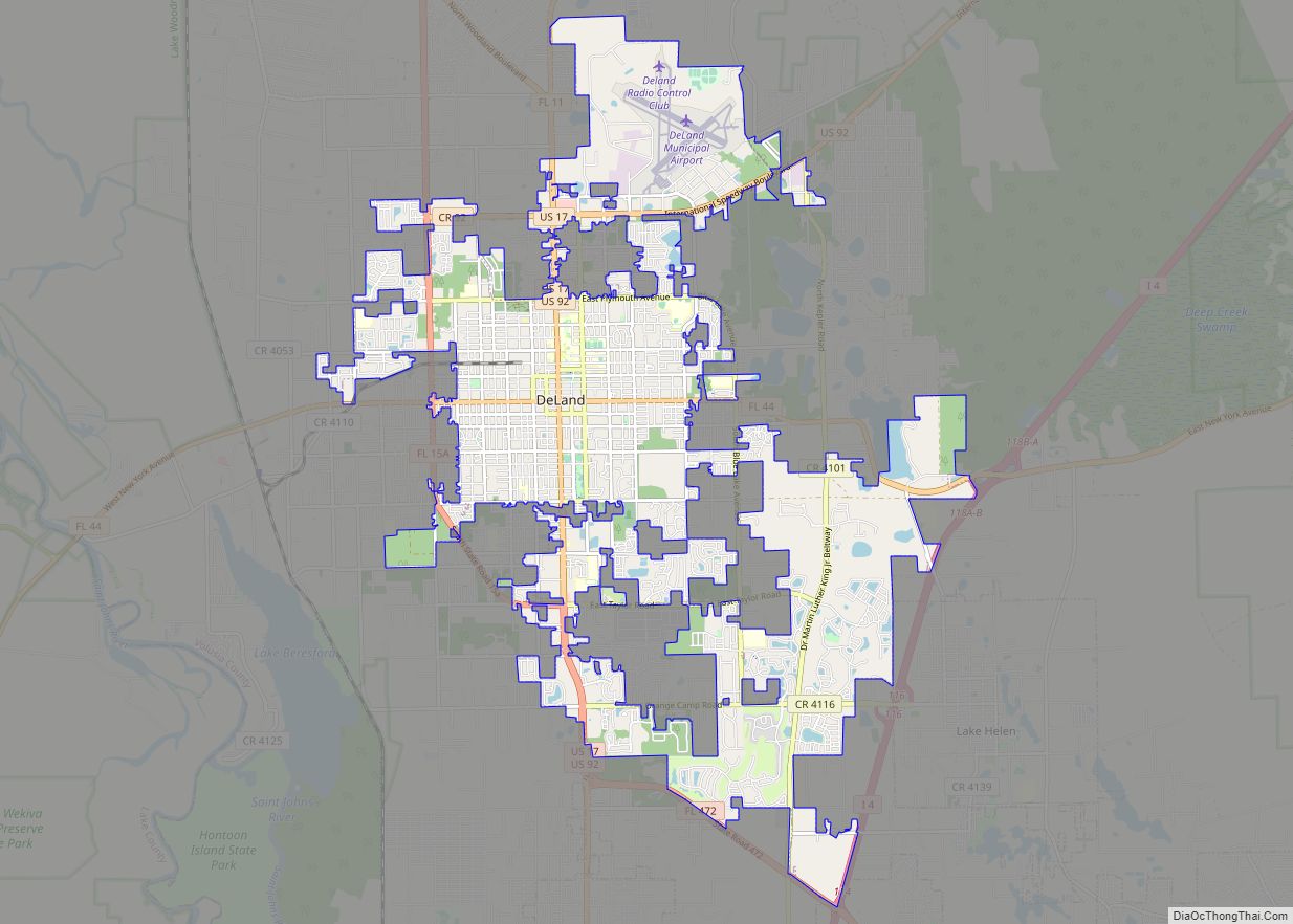 Map of DeLand city