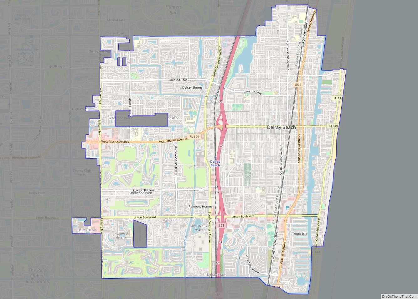 Map of Delray Beach city