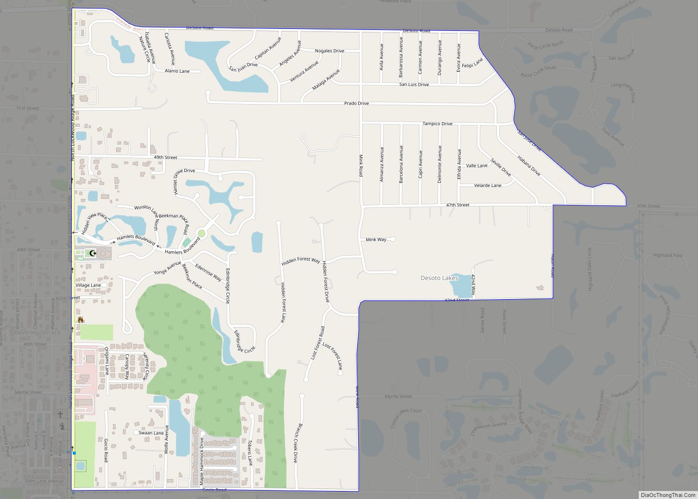 Map of Desoto Lakes CDP