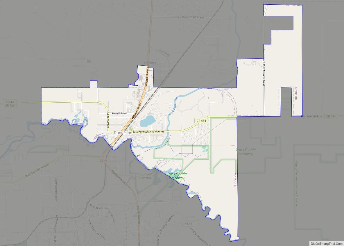 Map of Dunnellon city
