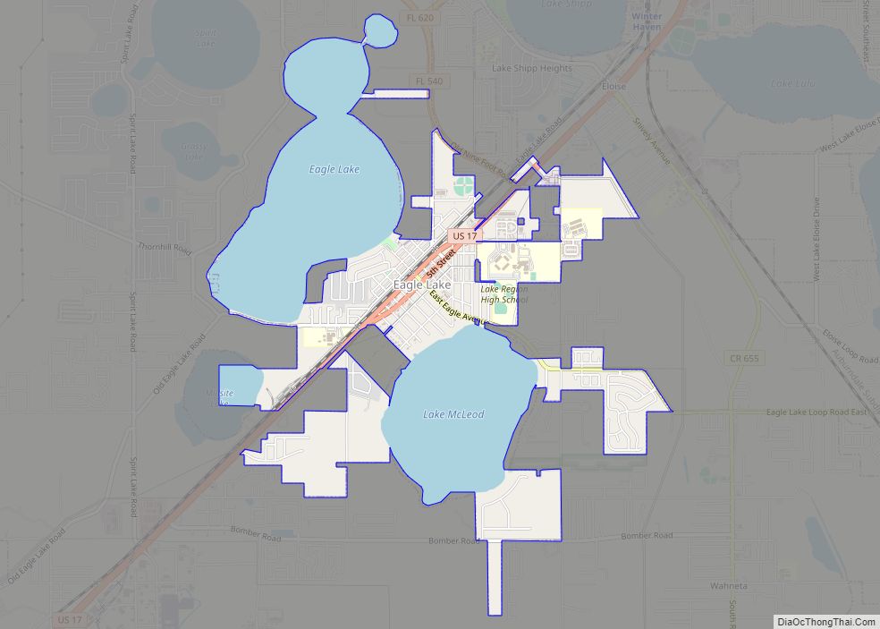 Map of Eagle Lake city