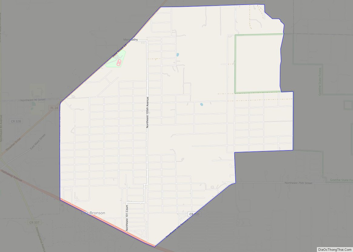 Map of East Bronson CDP