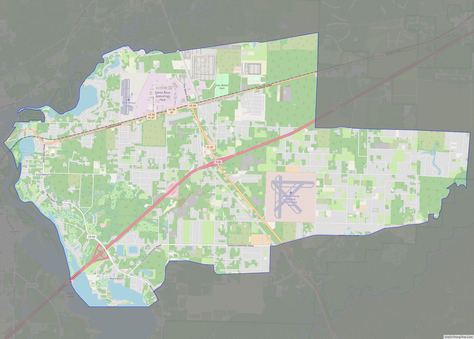 Map of East Milton CDP